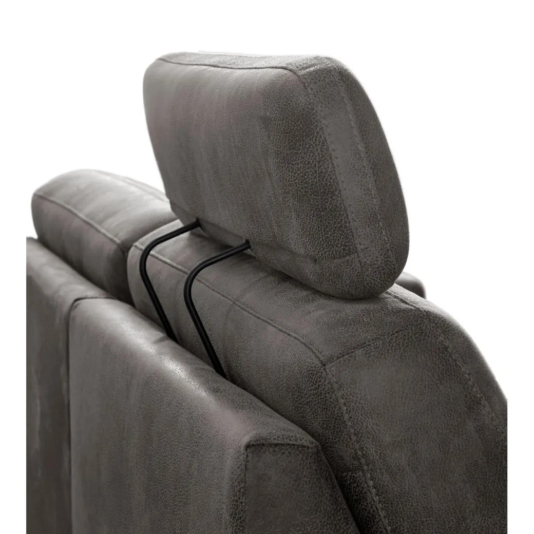 Outlet Pronto Wonen 3 zitsbank Muscolo donkergrijs relaxfunctie supreme comfort