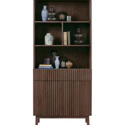 Outlet Pronto Wonen Boekenkast Arrosto eikenhout 203x90x45 cm Dark Roast