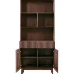 Outlet Pronto Wonen Boekenkast Arrosto eikenhout 203x90x45 cm Dark Roast