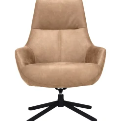 Discount Pronto Wonen Draaifauteuil Vaneze microleder lichtbruin