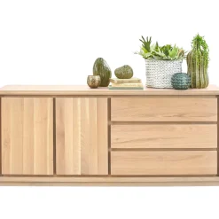 Outlet Pronto Wonen Dressoir Lavio (164 cm) eiken naturel grijs