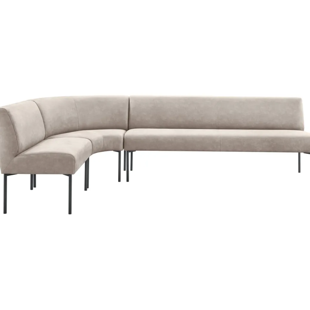 Best Pronto Wonen Eetkamerbank links Cenare 294 cm microleder lichtgrijs
