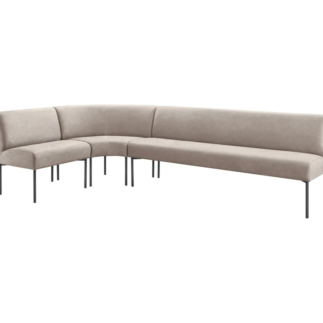 Best Pronto Wonen Eetkamerbank links Cenare 294 cm microleder lichtgrijs