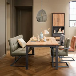 Online Pronto Wonen Eetkamerbank Oro 170 cm microleder groen