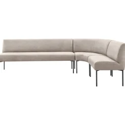 New Pronto Wonen Eetkamerbank rechts Cenare 294 cm microleder lichtgrijs