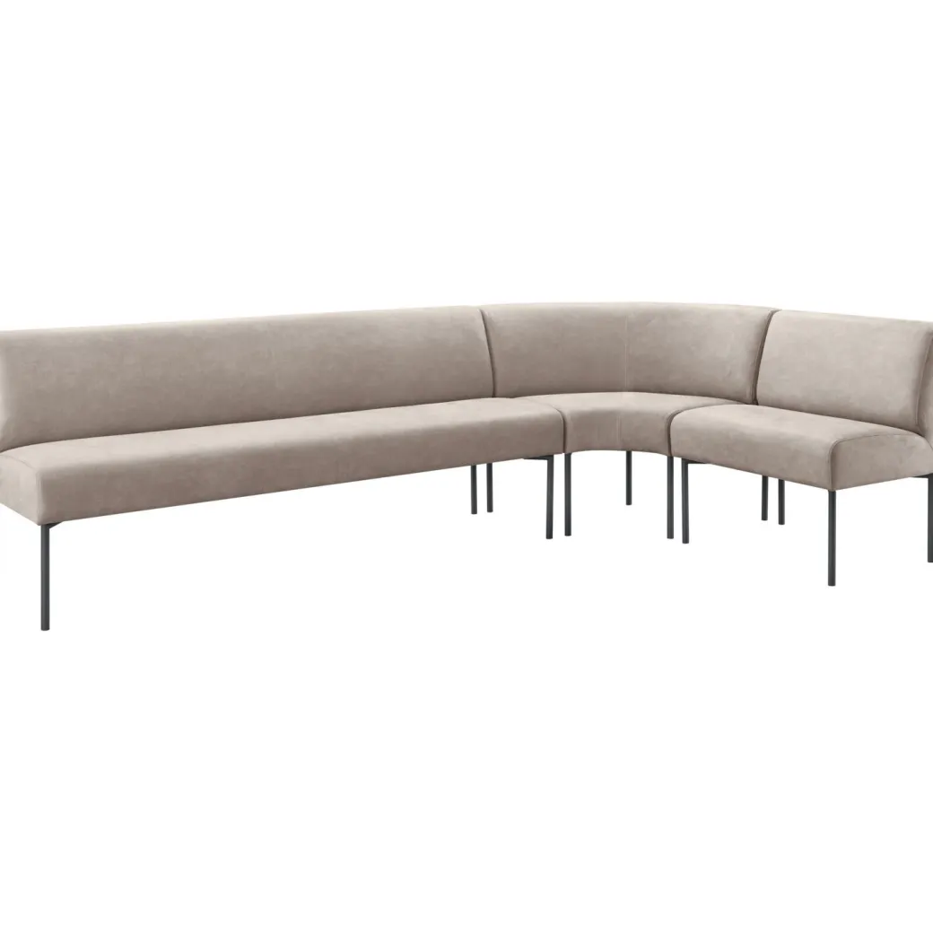 New Pronto Wonen Eetkamerbank rechts Cenare 294 cm microleder lichtgrijs
