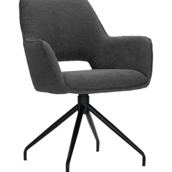 New Pronto Wonen Eetkamerstoel Buco draaibaar bouclé donkergrijs