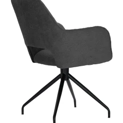 New Pronto Wonen Eetkamerstoel Buco draaibaar bouclé donkergrijs