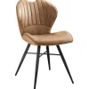 Hot Pronto Wonen Eetkamerstoel Castione microvezel cognac