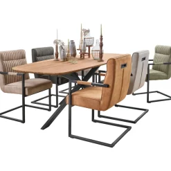 Outlet Pronto Wonen Eetkamerstoel Dantero microvezel cognac