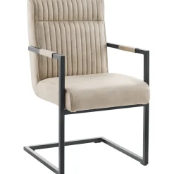 Outlet Pronto Wonen Eetkamerstoel Dantero microvezel zandbeige