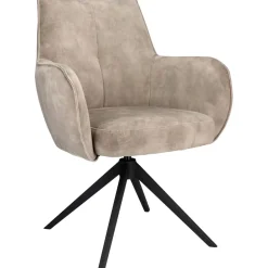 Best Pronto Wonen Eetkamerstoel Dordona draaibaar velvet beige