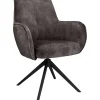 Online Pronto Wonen Eetkamerstoel Dordona draaibaar velvet antraciet