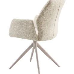 Hot Pronto Wonen Eetkamerstoel Faido bouclé ecru poot grijs