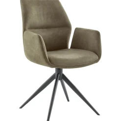 Discount Pronto Wonen Eetkamerstoel Faido microvezel groen poot zwart