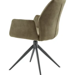 Discount Pronto Wonen Eetkamerstoel Faido microvezel groen poot zwart