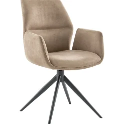 Pronto Wonen Eetkamerstoel Faido microvezel taupe poot zwart