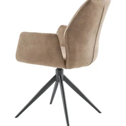 Pronto Wonen Eetkamerstoel Faido microvezel taupe poot zwart