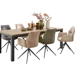 Pronto Wonen Eetkamerstoel Faido microvezel taupe poot zwart