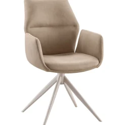 Sale Pronto Wonen Eetkamerstoel Faido microvezel taupe poot grijs