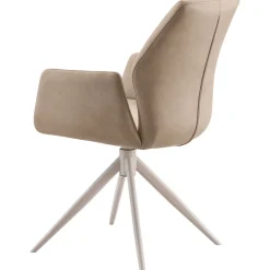 Sale Pronto Wonen Eetkamerstoel Faido microvezel taupe poot grijs