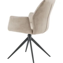 Outlet Pronto Wonen Eetkamerstoel Faido microvezel lichtbeige poot zwart