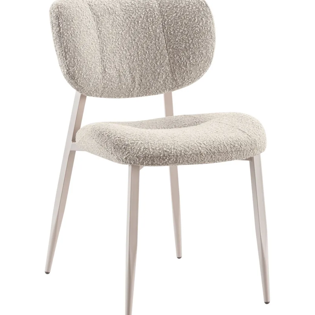 Sale Pronto Wonen Eetkamerstoel Gomba bouclé lichtbruin