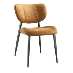 Hot Pronto Wonen Eetkamerstoel Gomba velvet cognac