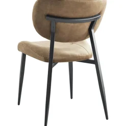 Online Pronto Wonen Eetkamerstoel Gomba velvet lichtbruin