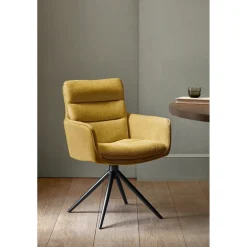 Best Pronto Wonen Eetkamerstoel Letta draaibaar velvet okergeel
