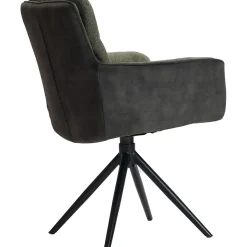 New Pronto Wonen Eetkamerstoel Letta draaibaar velvet donkergroen
