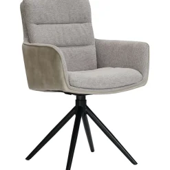 New Pronto Wonen Eetkamerstoel Letta draaibaar velvet lichtgrijs