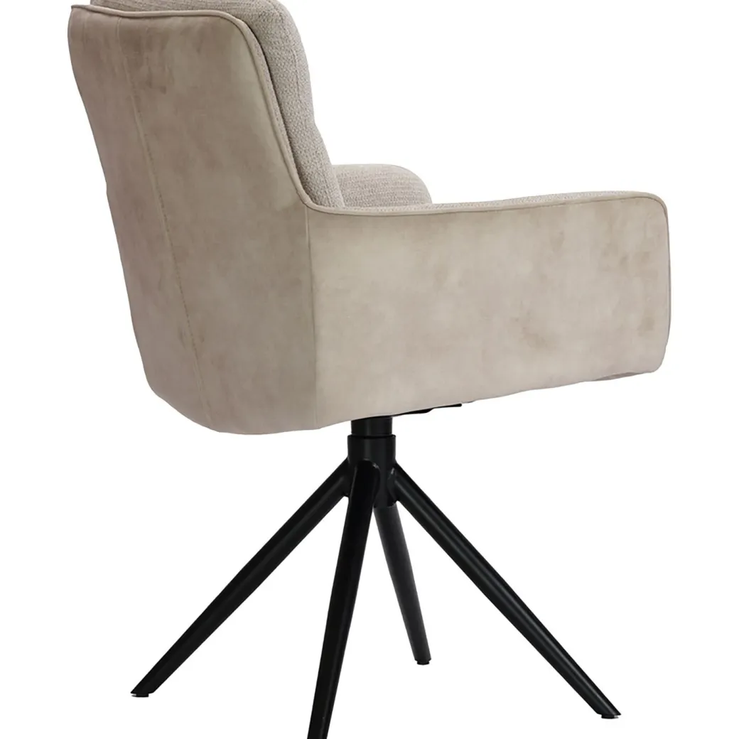 New Pronto Wonen Eetkamerstoel Letta draaibaar velvet lichtgrijs