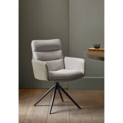 New Pronto Wonen Eetkamerstoel Letta draaibaar velvet lichtgrijs