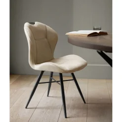Best Pronto Wonen Eetkamerstoel Loana microvezel zandbeige
