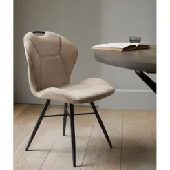 Outlet Pronto Wonen Eetkamerstoel Loana microvezel beige