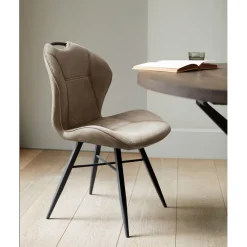 Clearance Pronto Wonen Eetkamerstoel Loana microvezel taupe