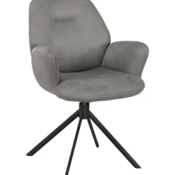 New Pronto Wonen Eetkamerstoel Loranzo draaibaar microvezel grijs