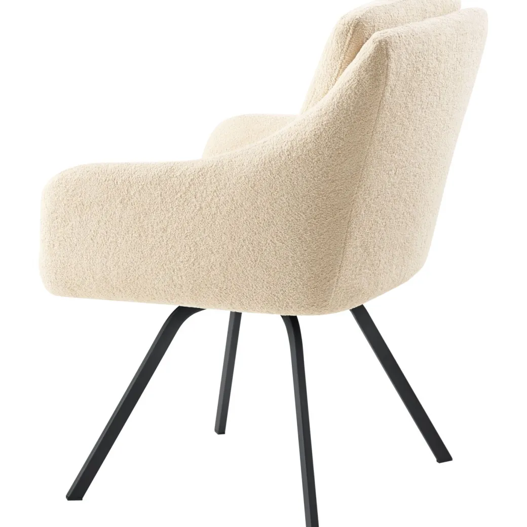 Best Pronto Wonen Eetkamerstoel Meltina draaibaar bouclé beige