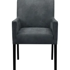 Discount Pronto Wonen Eetkamerstoel met armleuning Avanza microleder donkergrijs