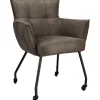 Pronto Wonen Eetkamerstoel Novile microleder donkergrijs met wiel
