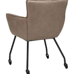 Discount Pronto Wonen Eetkamerstoel Novile microleder taupe met wiel