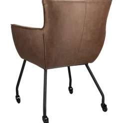 Clearance Pronto Wonen Eetkamerstoel Novile microleder bruin met wiel