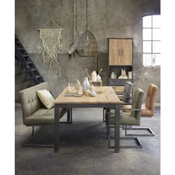 Discount Pronto Wonen Eetkamerstoel Oro microleder bruin