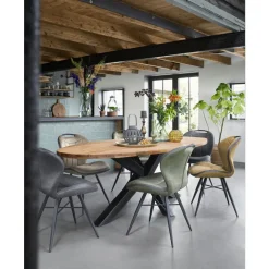 Clearance Pronto Wonen Eetkamerstoel Tantini microvezel groen