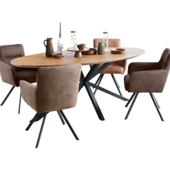 Discount Pronto Wonen Eettafel Aska teak 240x120 cm ovaal naturel brushed