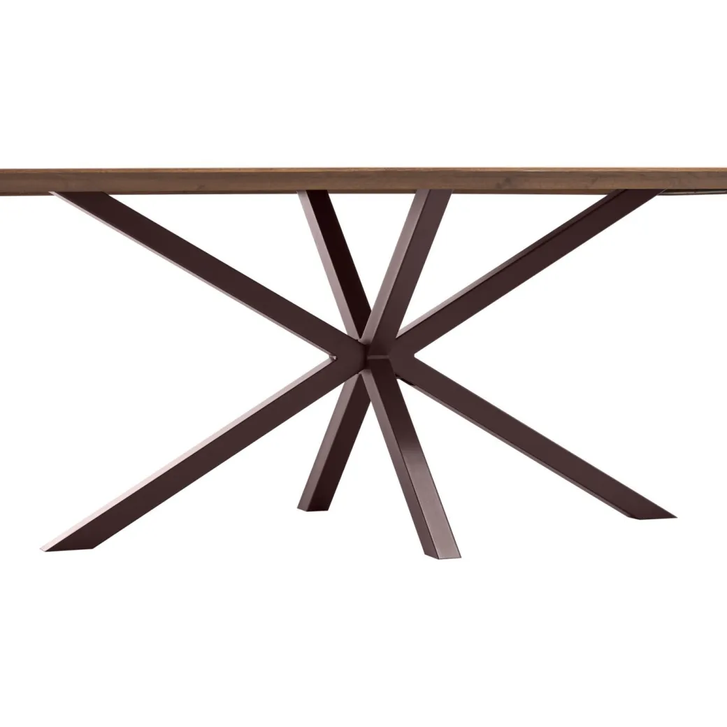 Hot Pronto Wonen Eettafel Tavolo eikenhout 200x100 cm rechthoekig donkerbruin