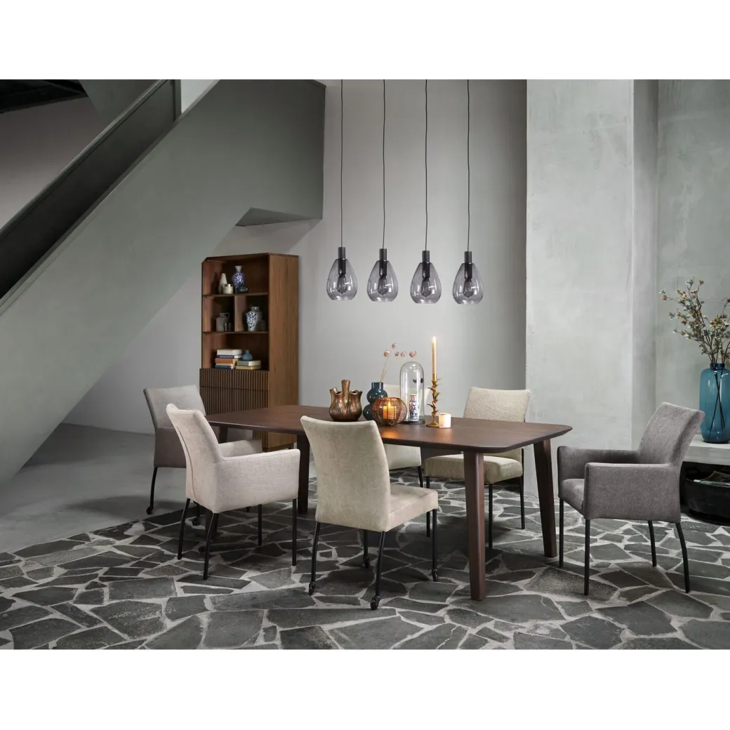 Clearance Pronto Wonen Eettafel Tavolo eikenhout 220x100 cm rechthoekig donkerbruin