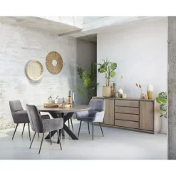 Best Pronto Wonen Eettafel Tavolo eikenhout 140 cm rond grafiet