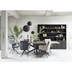 Sale Pronto Wonen Eettafel Tavolo eikenhout 280x110 cm rechthoekig grijs
